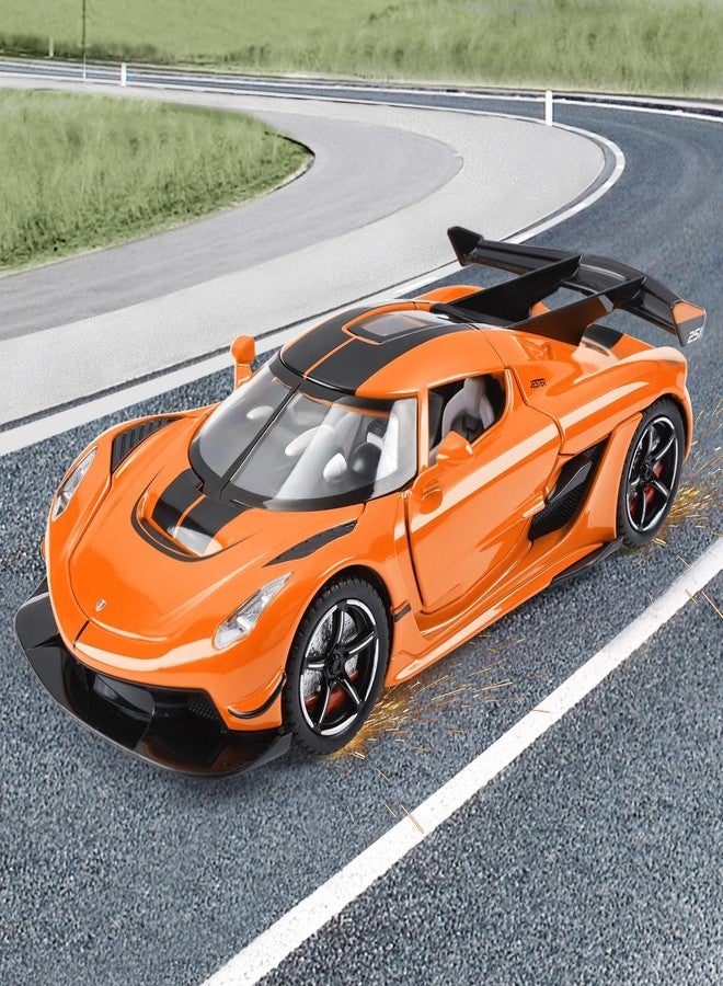 سيارات ألعاب KEXXA للأطفال 1/22 سيارات ألعاب معدنية مصبوبة من Koenigsegg Jesko (برتقالي) - Image 2
